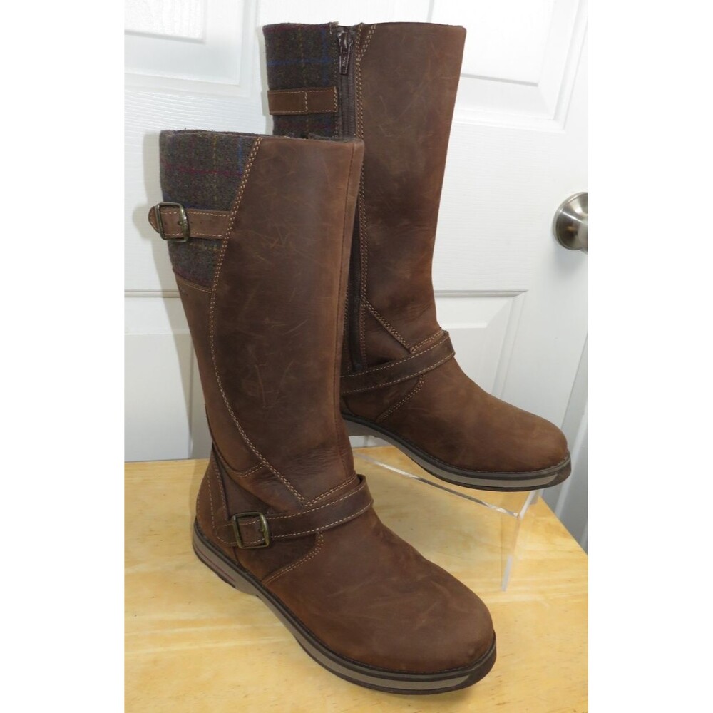 L.L. Bean Park Ridge Tek 2.5 Tall Boots Women's 6 Medium Brown Side Zip Buckle